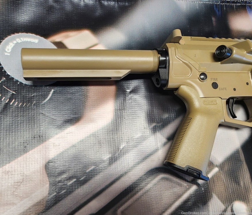 8.6 Blackout 12" AR10 Pistol - Diamondback Black Gold - FDE - Adj GB - SRS-img-7