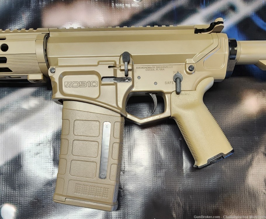 8.6 Blackout 12" AR10 Pistol - Diamondback Black Gold - FDE - Adj GB - SRS-img-3