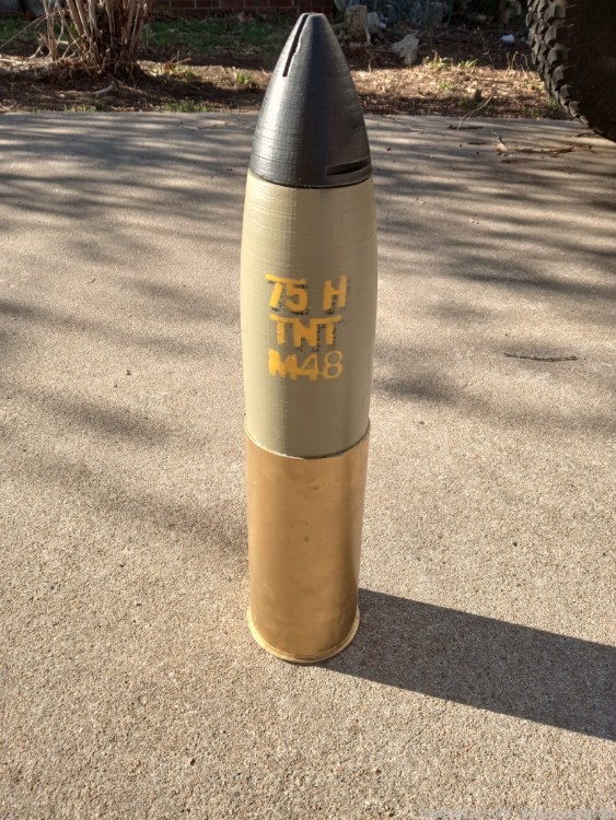 3d printed artillery projo piggybank-img-0