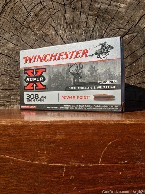 308 WIN 150Gr. Winchester Super X Power Point 20Rnds. No CC Fee -img-0