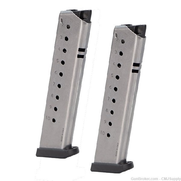 2-PACK Sig Sauer P220 45acp 10rd Stainless Factory Magazine-img-0