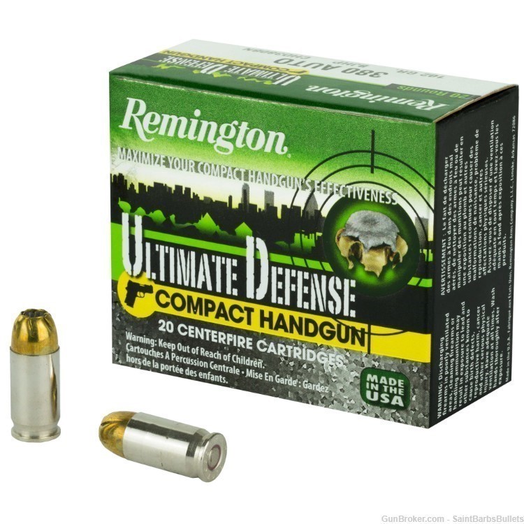 Remington Ultimate Defense Compact .380 Auto 102 gr Bonded JHP - 20 Rounds-img-1