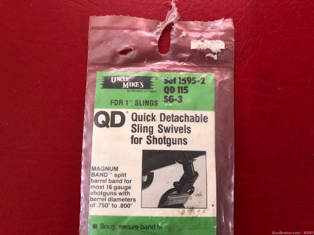 Uncle Mike’s Old Style QD Sling Swivel Set Most 16 Gauge Shotguns 1595-2-img-1