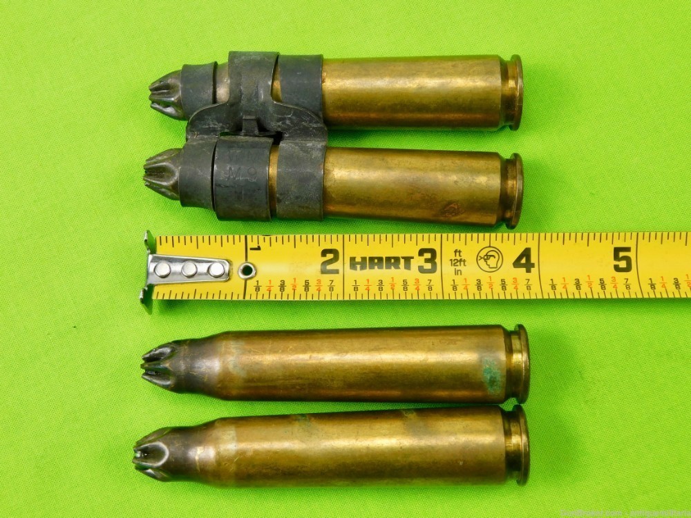 Set of 4 US WW2  .50 BMG Blank Round Cartridge Shell-img-4