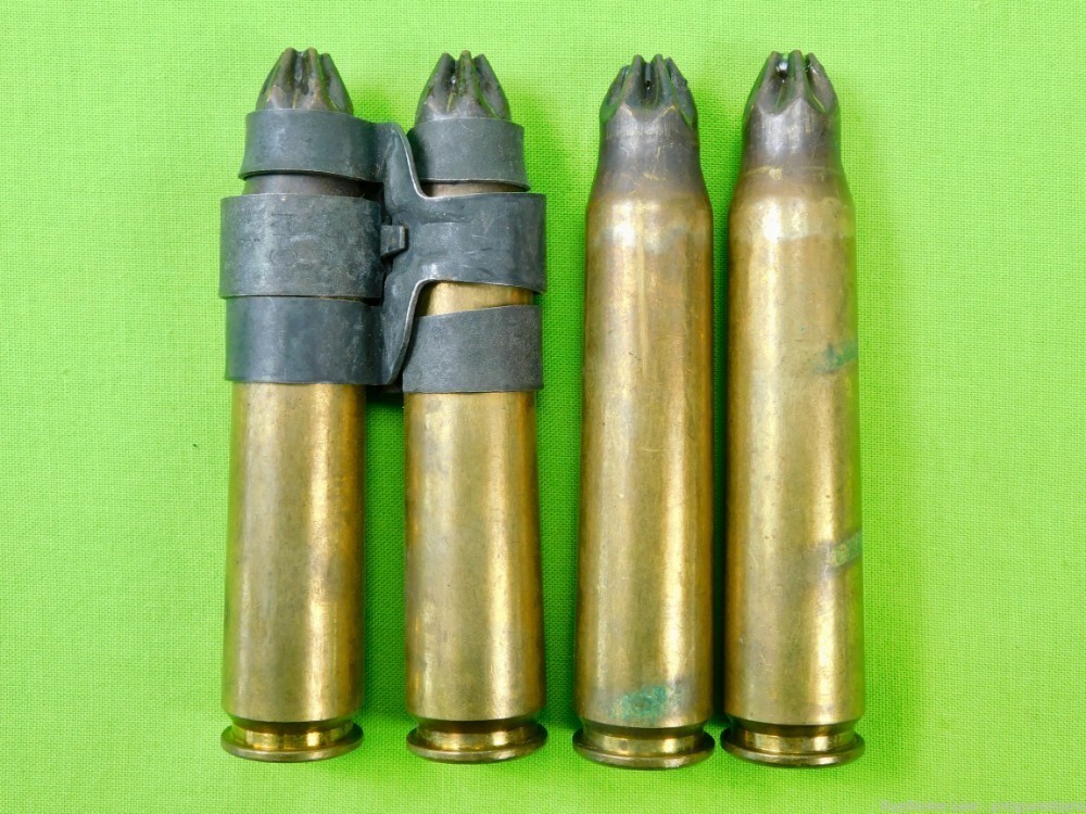 Set of 4 US WW2  .50 BMG Blank Round Cartridge Shell-img-0