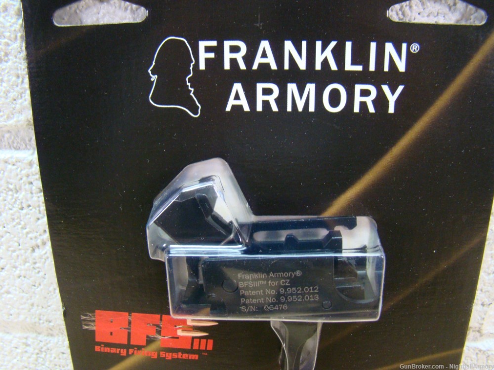 Franklin Armory Binary trigger pack CZ Scorpion BFSIII CZ-S1 9mm FLAT trig-img-2