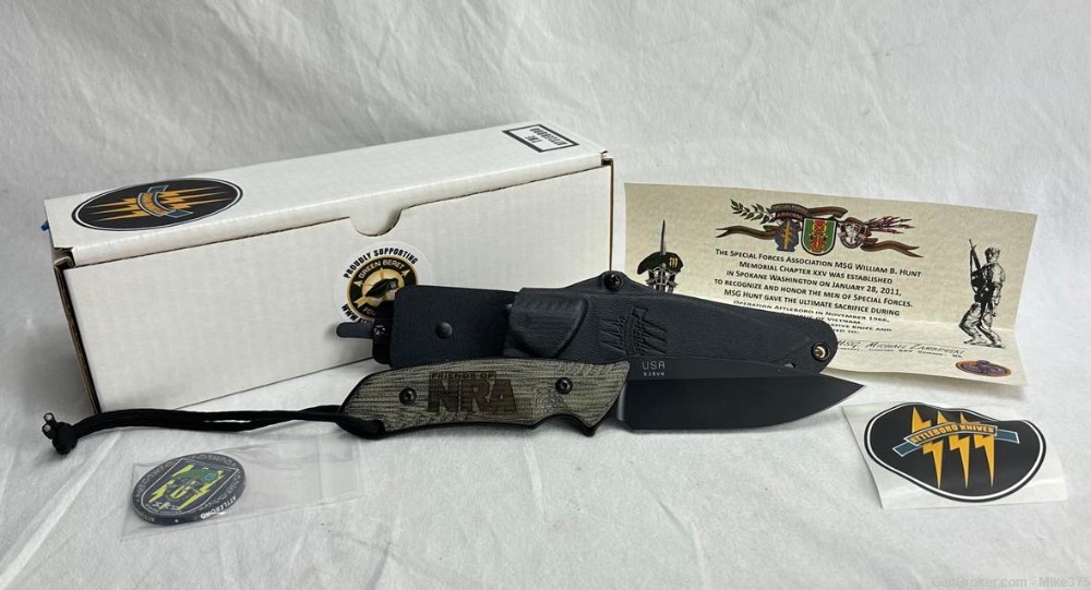 The Attleboro "Friends of NRA" Straight Fixed Blade Knife New in Box-img-0