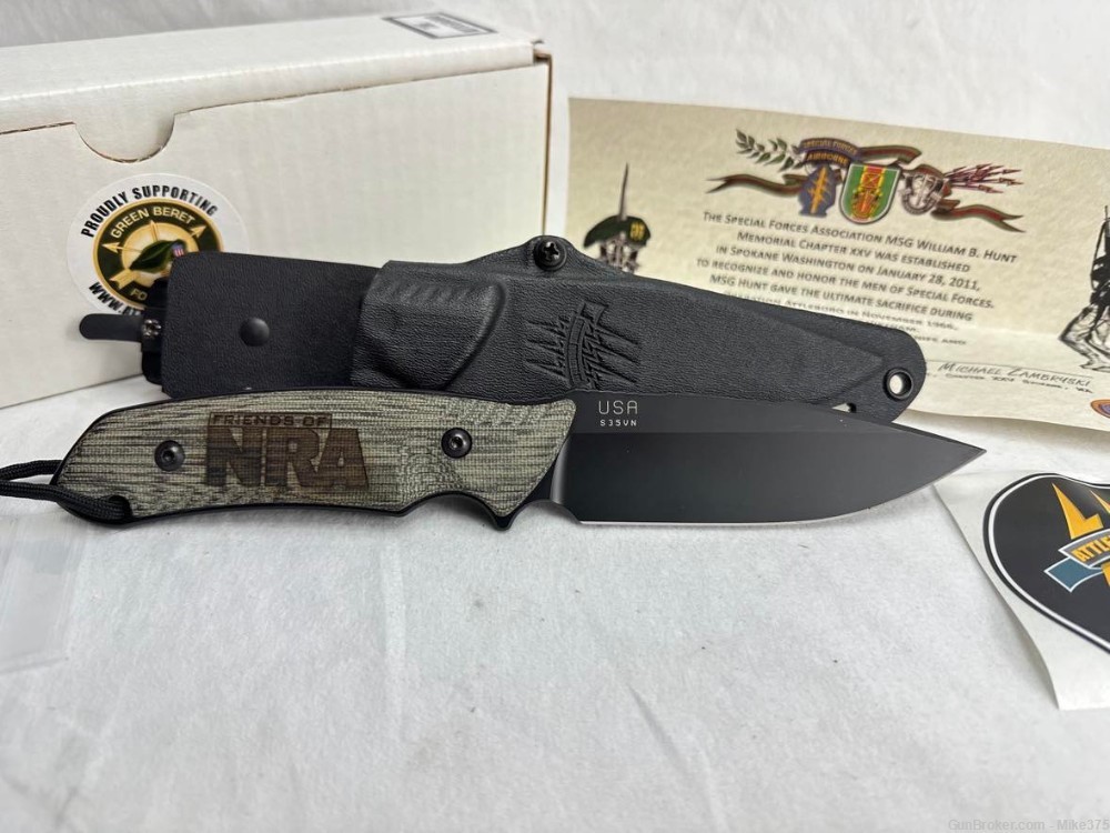 The Attleboro "Friends of NRA" Straight Fixed Blade Knife New in Box-img-2