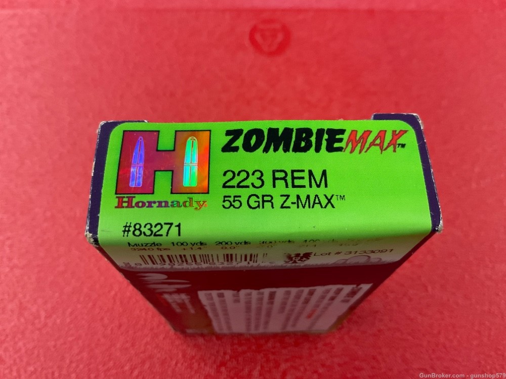 RARE HORNADY ZOMBIE MAX 223 REM Z-MAX 55GR MATCH TARGET COLLECTOR #83271-img-2