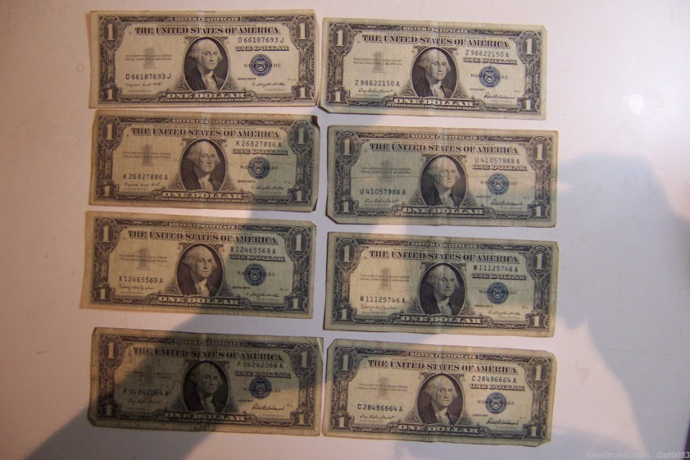 8- $1.00 silver certificates. USPS included-img-0
