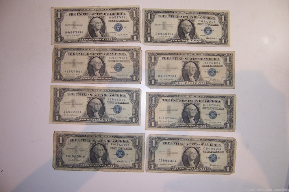 8- $1.00 silver certificates. USPS included-img-1