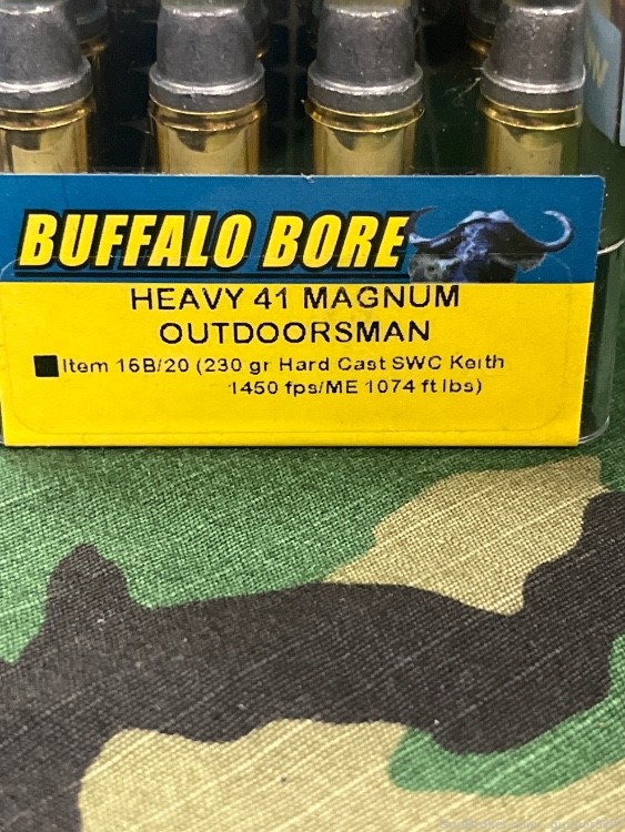 Buffalo bore 41 magnum Heavy Outdoorsman 230 SWC 20 round boxes factory -img-1