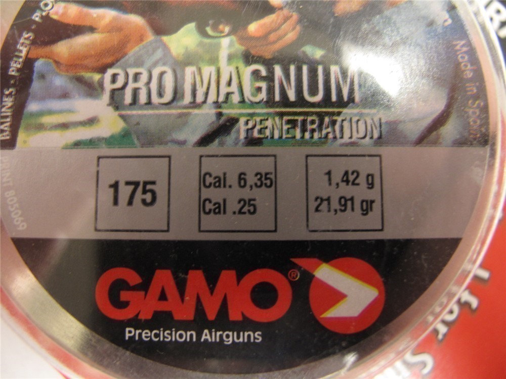 Gamo 25cal / 25 cal Pro-Magnum Lead Air-Gun Pellets 6.35mm Round Nose-img-1