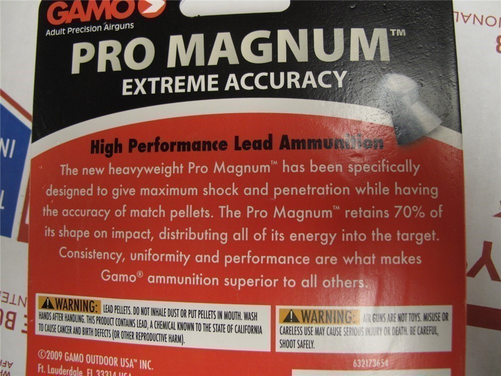 Gamo 25cal / 25 cal Pro-Magnum Lead Air-Gun Pellets 6.35mm Round Nose-img-2