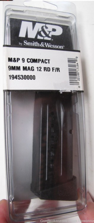 Smith Wesson MP9c M&P Compact 9mm 12rd Finger Rest magazine/Clip FREE SHIP-img-0