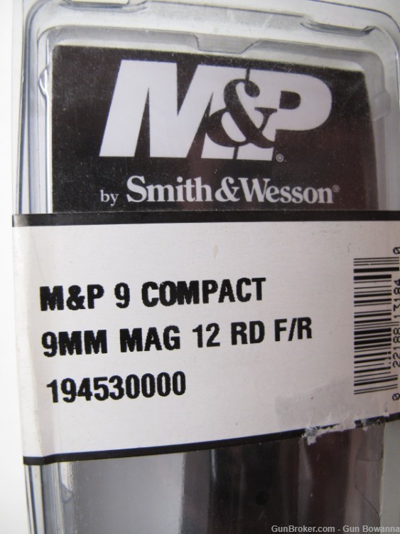 Smith Wesson MP9c M&P Compact 9mm 12rd Finger Rest magazine/Clip FREE SHIP-img-1
