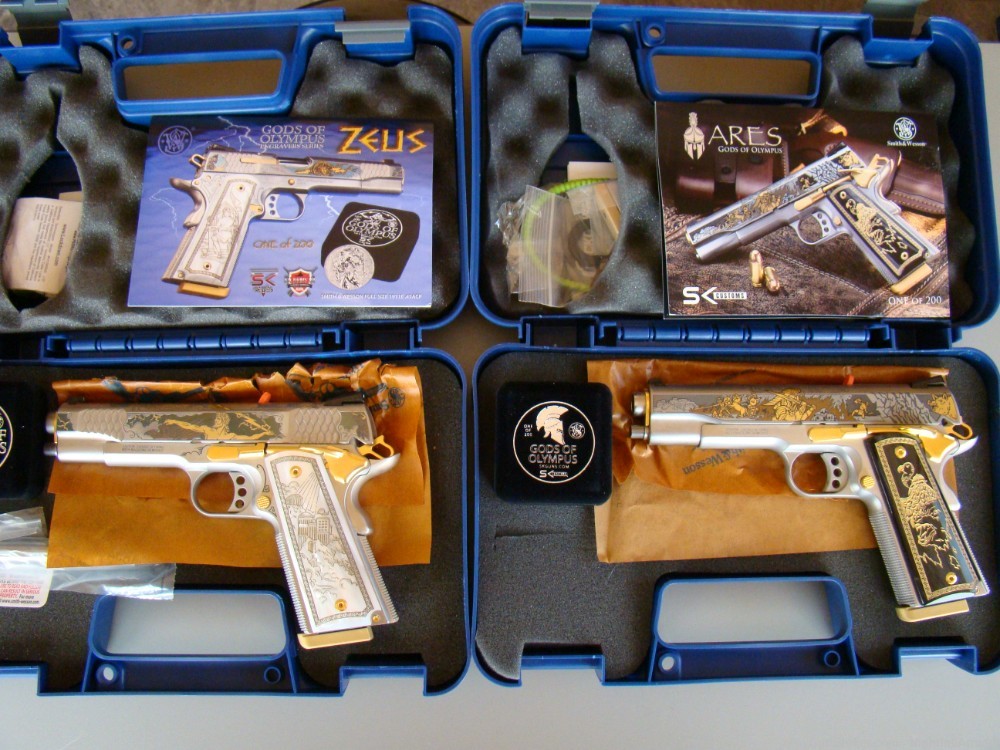 Zeus & Ares matching set #'s 112 / 200 made S&W 1911 .45ACP Gods of Olympus-img-0