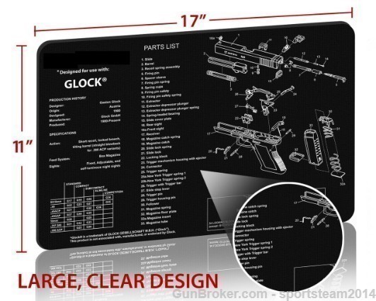 Glock Armorer Bench Clean Gunsmith Mat 17 19 20 21 22 23 24-img-3