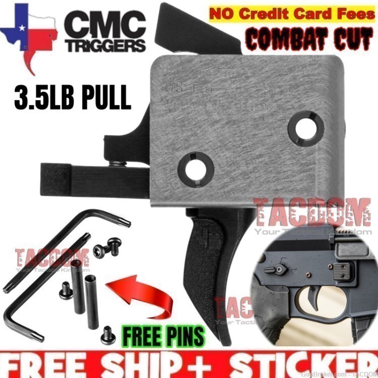 CMC TRIGGER AR15 AR10 COMBAT CURVED 3.5lb Pull SINGLE STAGE Drop-In W/ PINS-img-4