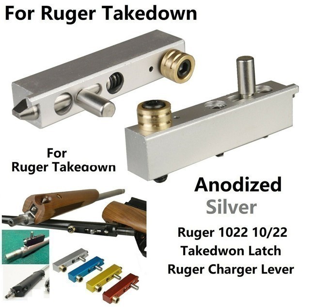 RUGER 10/22 Takedown Latch Assembly Anodized Silve-img-2