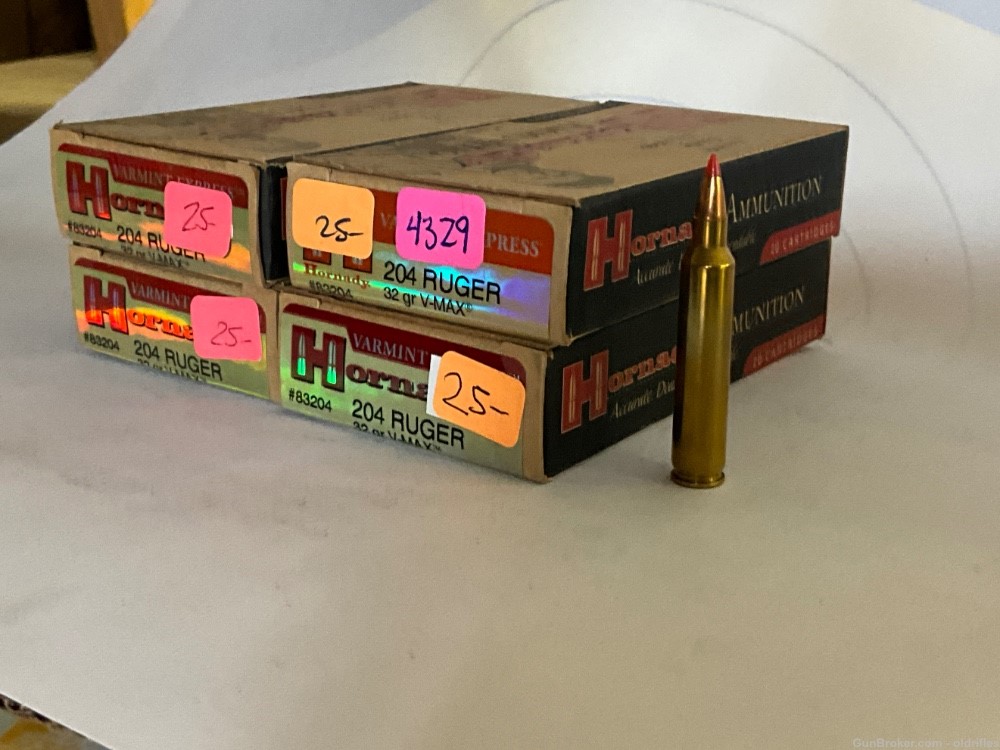 204 Ruger by Hornady 32 grain VMAX 4 boxes -img-0