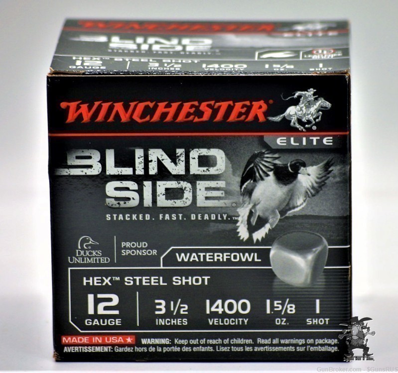 3.5" STEEL 12ga WINCHESTER Blind Side 12 GA - 1 5/8oz Load Charge NO.1 25RD-img-1