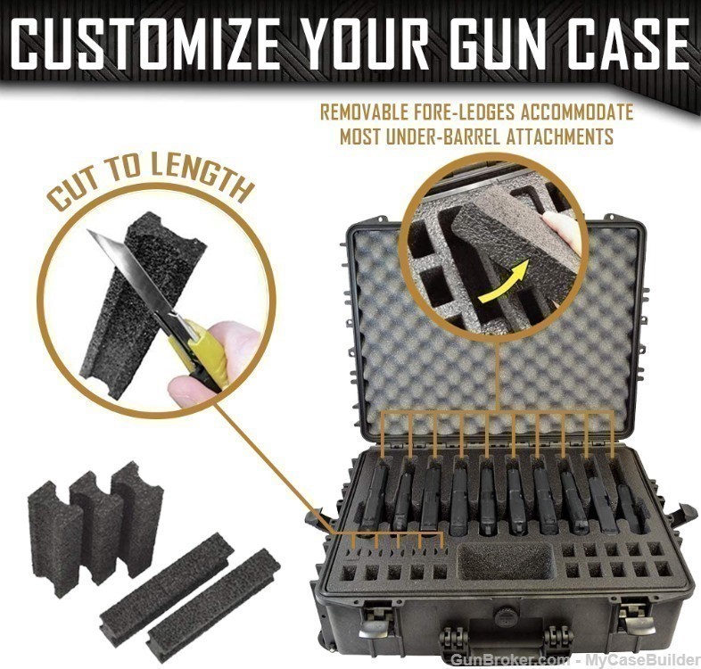10 Pistol 20 Magazine DORO Wheeled Heavy Duty Case w/ Black Foam-img-5