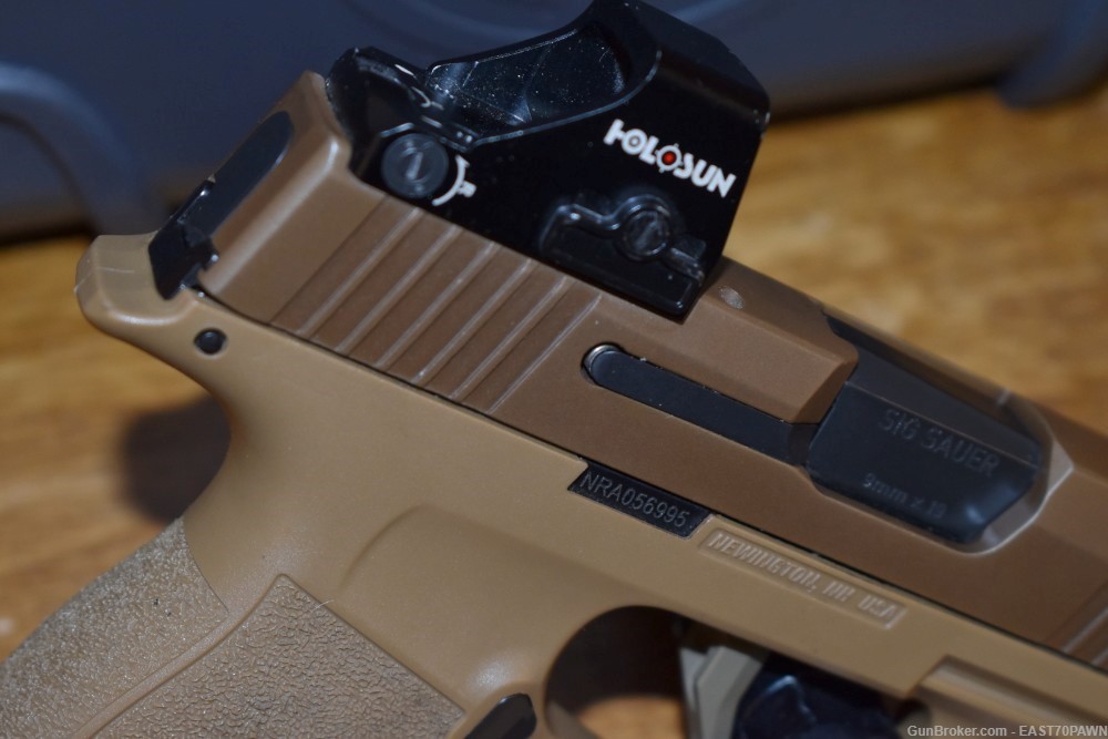 Sig Sauer P365XL 9MM NRA Coyote Tan Pistol With Holosun HS407K X2 Red Dot-img-5