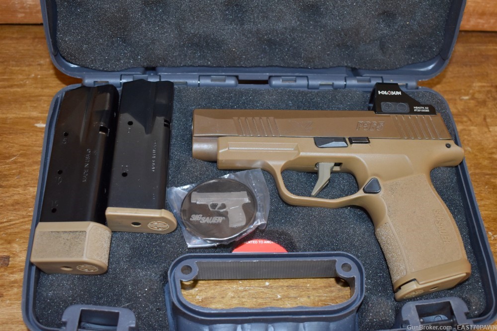 Sig Sauer P365XL 9MM NRA Coyote Tan Pistol With Holosun HS407K X2 Red Dot-img-1