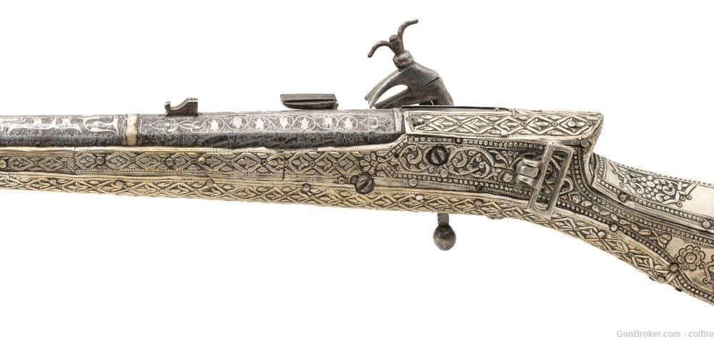 Very Fine Silver Plate Ottoman Miquelet Musket (AL9727)-img-5