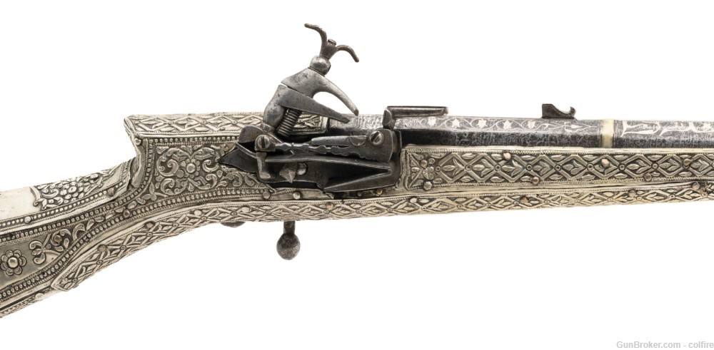 Very Fine Silver Plate Ottoman Miquelet Musket (AL9727)-img-1