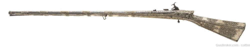 Very Fine Silver Plate Ottoman Miquelet Musket (AL9727)-img-4