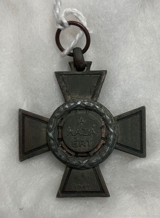 Vintage Original WW2 Hungary Fire Cross Medal 1941 A Hazaert -img-0