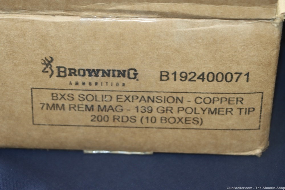 Browning BXS 7MM REM MAG Rifle Ammunition 200RD AMMO CASE 139GR Poly Tip NR-img-9