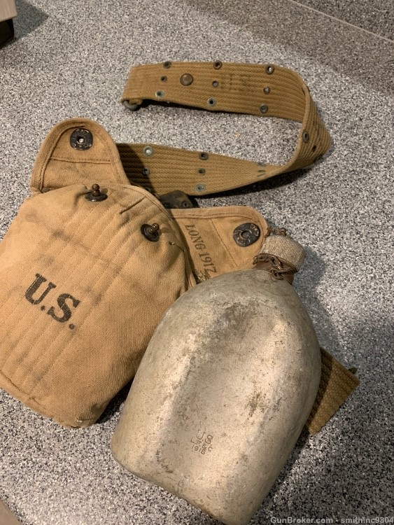 WW1 or WW2 US Marine Canteen And Web Belt  dated 1919-img-4