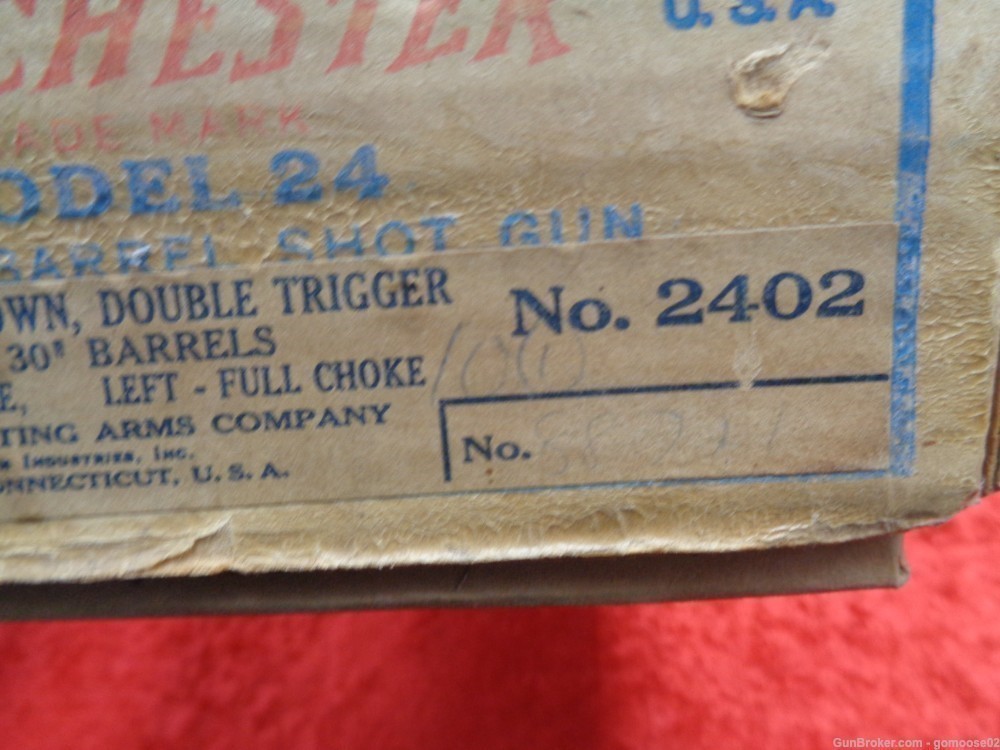 VINTAGE WINCHESTER Model 24 SxS Shotgun Factory Box 12 Hammerless WE TRADE!-img-18