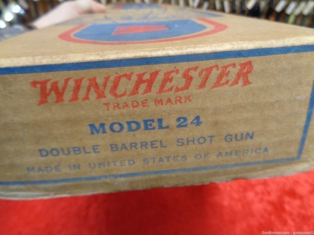 VINTAGE WINCHESTER Model 24 SxS Shotgun Factory Box 12 Hammerless WE TRADE!-img-1
