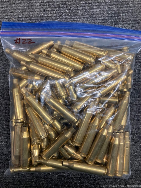 243 Winchester Brass 100 rounds, once fired, cleaned, resized, PRIMED-img-0