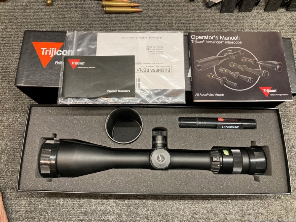 Trijicon AccuPoint TR23-2G Scope- Green Reticle w/ Rings-img-2