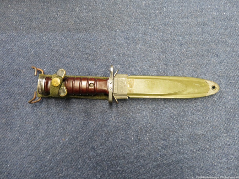 DUTCH M4 BAYONET FOR M1 CARBINE WITH US M8A1 SCABBARD (HORSTER MARKED)-img-1