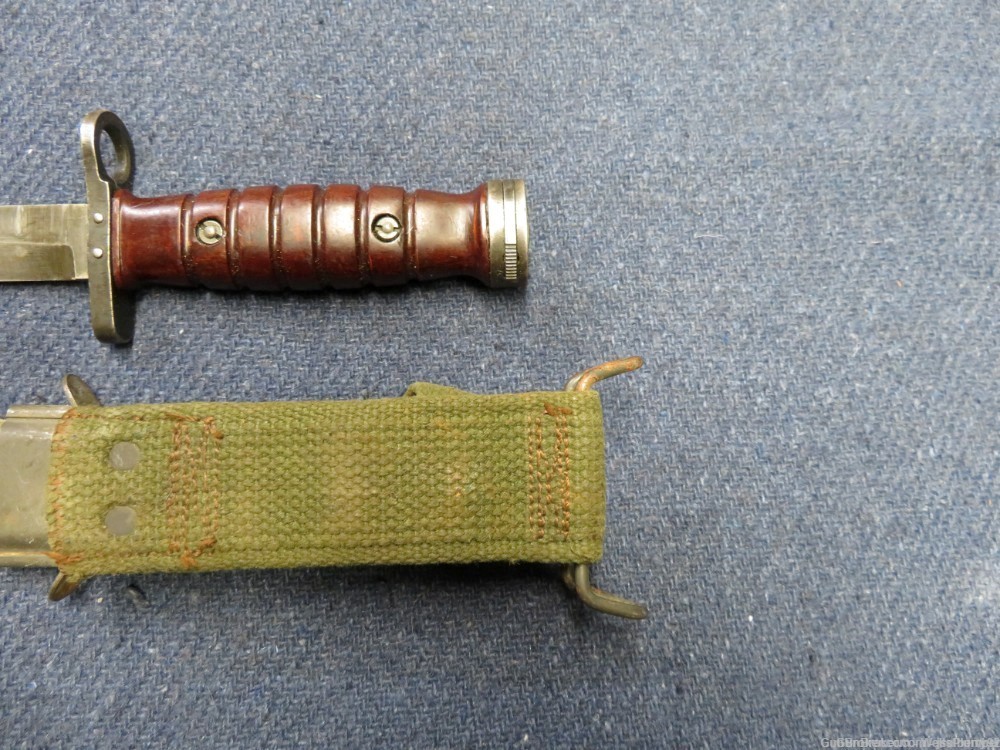 DUTCH M4 BAYONET FOR M1 CARBINE WITH US M8A1 SCABBARD (HORSTER MARKED)-img-5