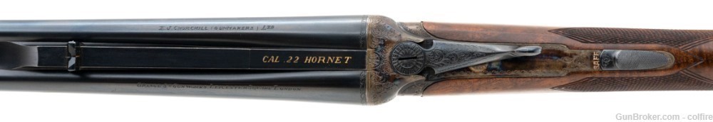 CHURCHILL SIDE BY SIDE DOUBLE RIFLE 22 HORNET (R32403)-img-5