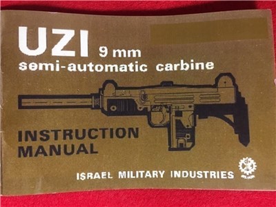 UZI Owner's Manual Model A 9MM SA 