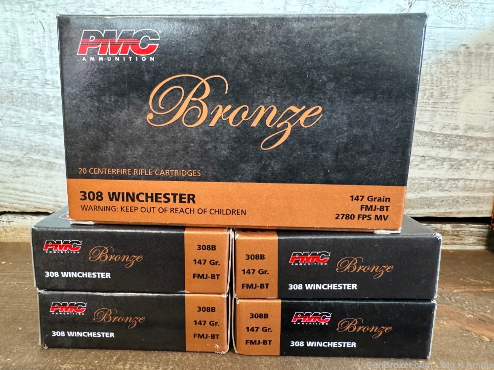 308 Winchester .308 win 147 Gr FMJ Boat-tail 100 Rounds 2780 FPS No CC Fees-img-0
