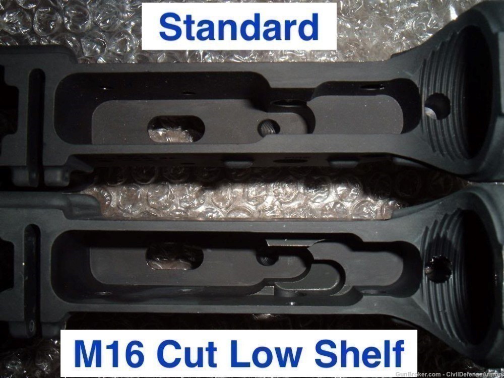 Stealth No Logo Pictogram M16 Cut Low Shelf Lower Receiver Black Anodized-img-1
