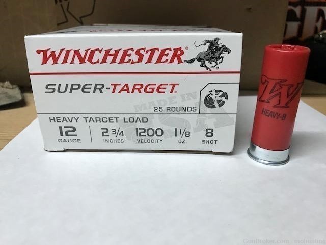 Winchester TRGT12M8 Super Target 12ga 1 1/8oz 8 shot 250 Rounds-img-0