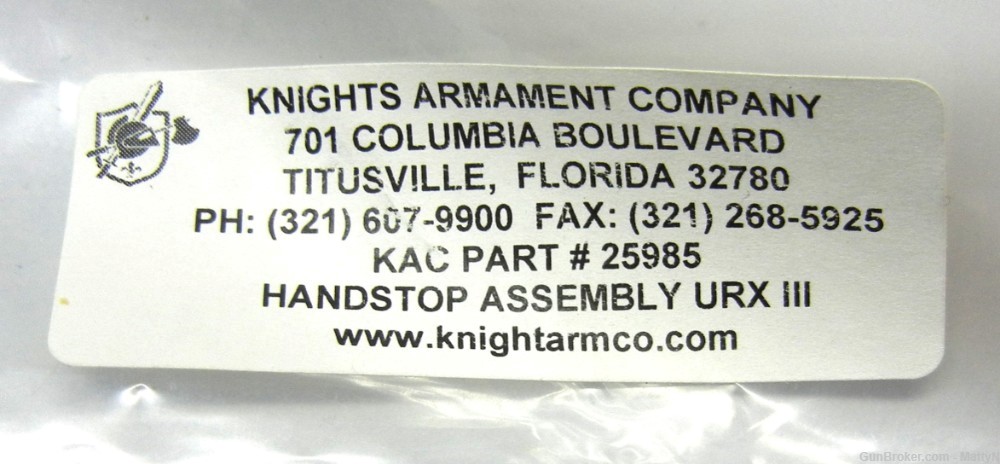 KAC KNIGHTS HandStop Assembly URX III Part # 25985-img-1