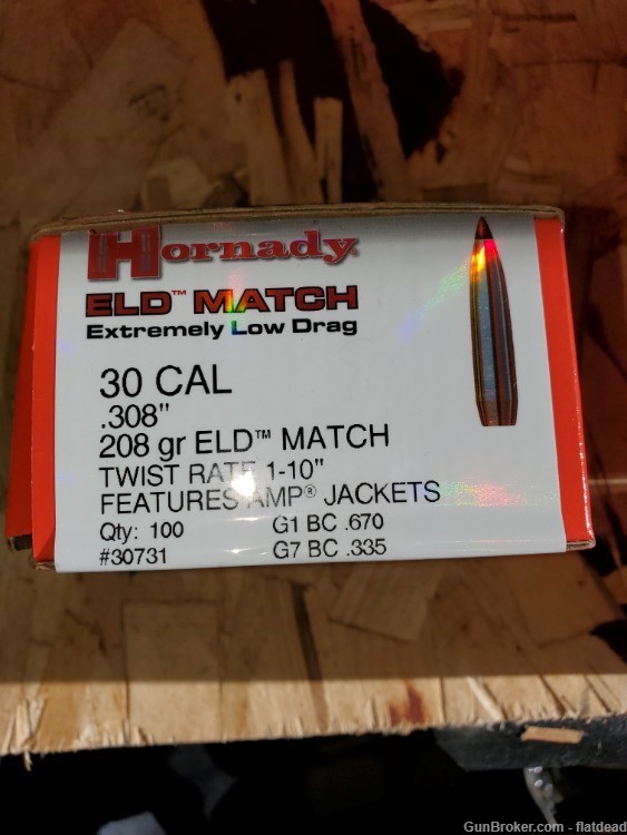 Hornady .308 Caliber 208 grain ELD Match 100 Bullets -img-0