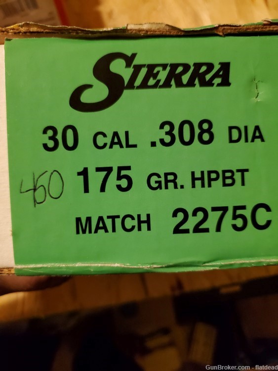 Sierra .308 Caliber 175 Grain BTHP 450 Bullets -img-0