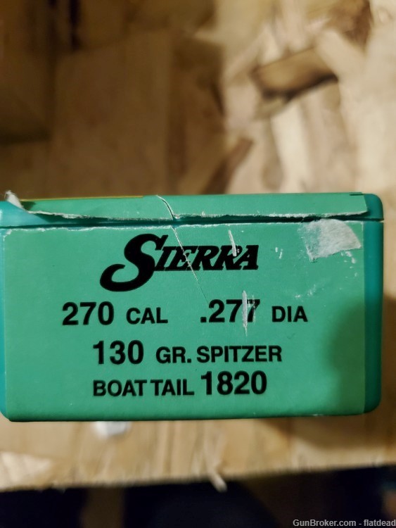 Sierra .277 Caliber 130 Grain Spitzer 100 Bullets -img-0